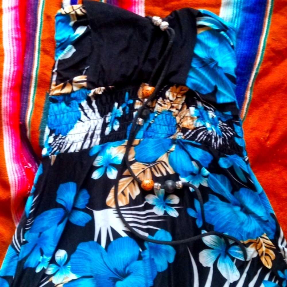 Blue floral women's daydress/skirt
